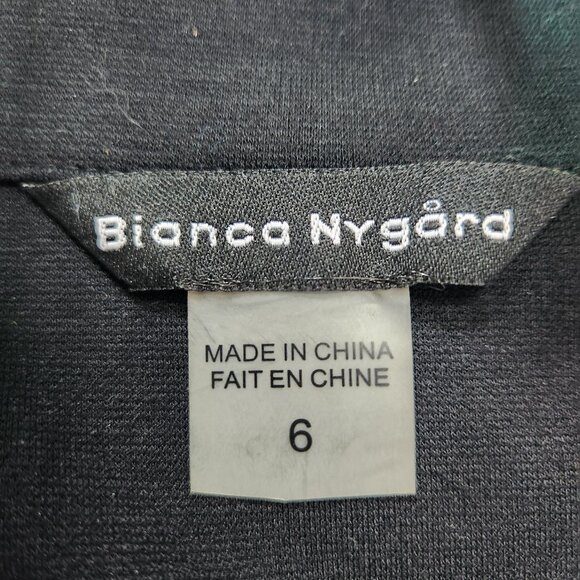Bianca Nygard Zip Blazer size 6 zippered pockets & cuffs shoulder pads - Picture 7 of 8
